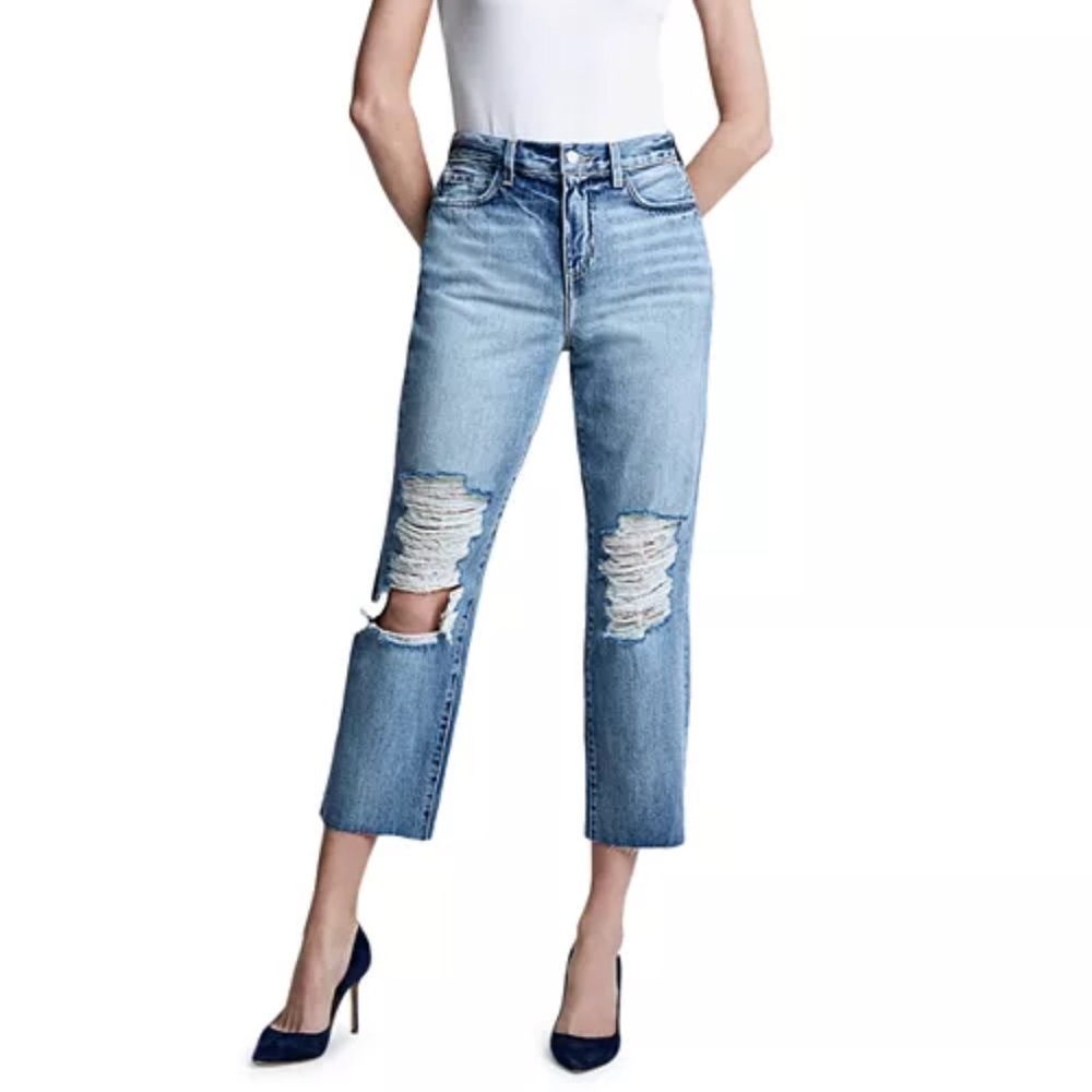 L'AGENCE Adele High Rise Crop Stovepipe Jeans in Fallbrook